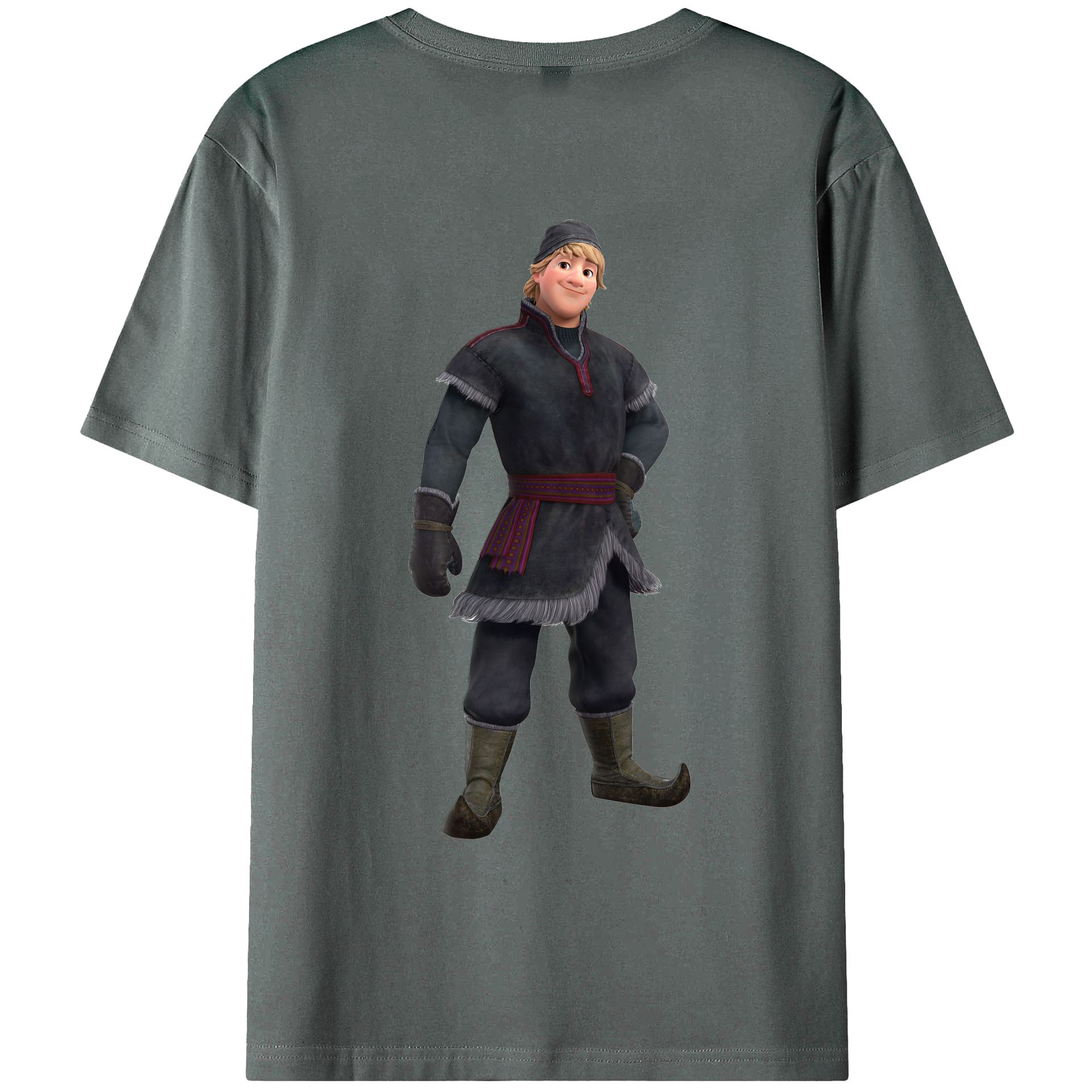 （画像用） アナと雪の女王 アンナ エルサ Frozen Anna Elsa 綿100％ メンズ半袖Tシャツ（バックプリント） 通気性